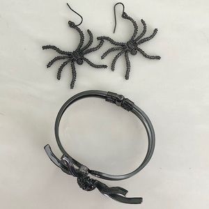 Spider earrings and bracelet set